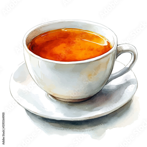 Barley Tea Mugicha, watercolor illustration, isolated on a white background.

