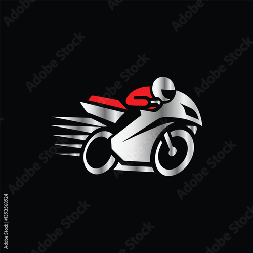 Motorcycle speed logo. Motorcycle logo. Motorcycle logo. motorcycle racing logo vector icon illustration design template on black background