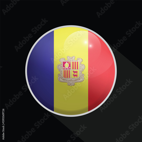 Andorra Glossy Circle Flag icon