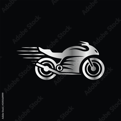 Motorcycle speed logo. Motorcycle logo. Motorcycle logo. motorcycle racing logo vector icon illustration design template on black background