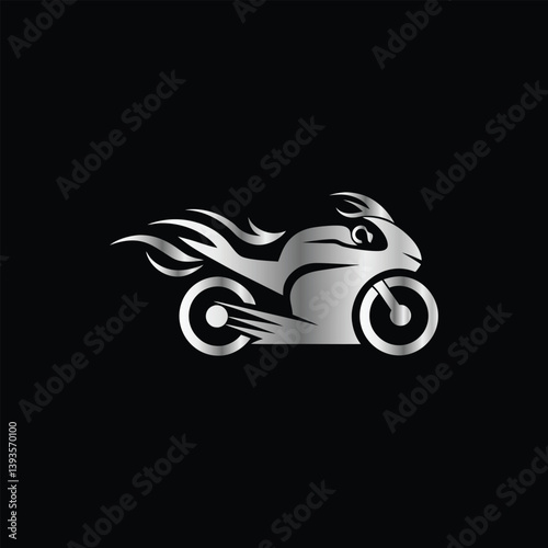 Motorcycle speed logo. Motorcycle logo. Motorcycle logo. motorcycle racing logo vector icon illustration design template on black background