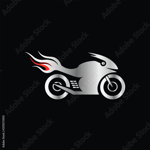 Motorcycle speed logo. Motorcycle logo. Motorcycle logo. motorcycle racing logo vector icon illustration design template on black background