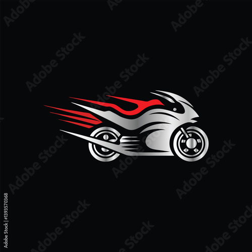 Motorcycle speed logo. Motorcycle logo. Motorcycle logo. motorcycle racing logo vector icon illustration design template on black background