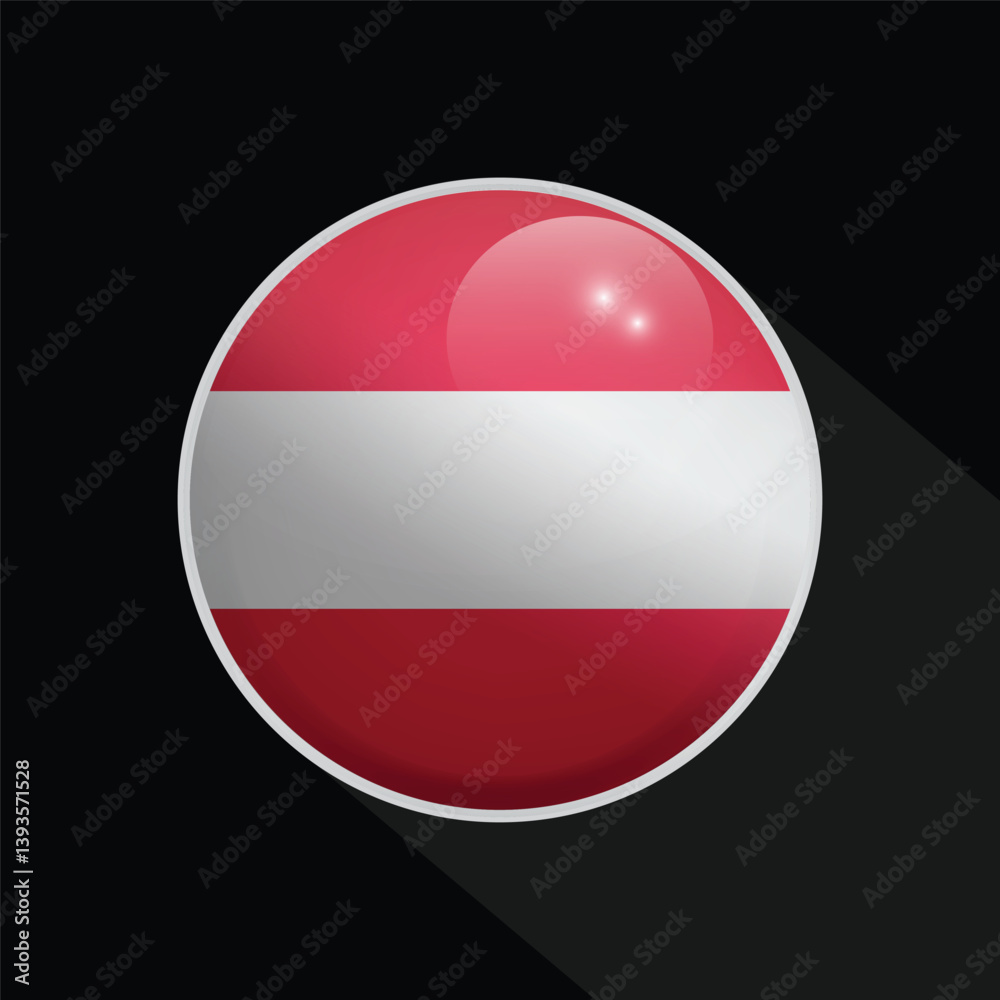 Obraz premium Austria Glossy Circle Flag icon