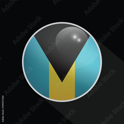 Bahamas Glossy Circle Flag icon