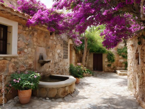 Fototapeta Naklejka Na Ścianę i Meble -  name: mediterranean courtyard,