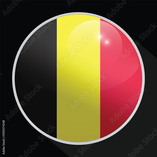 Belgium Glossy Circle Flag icon