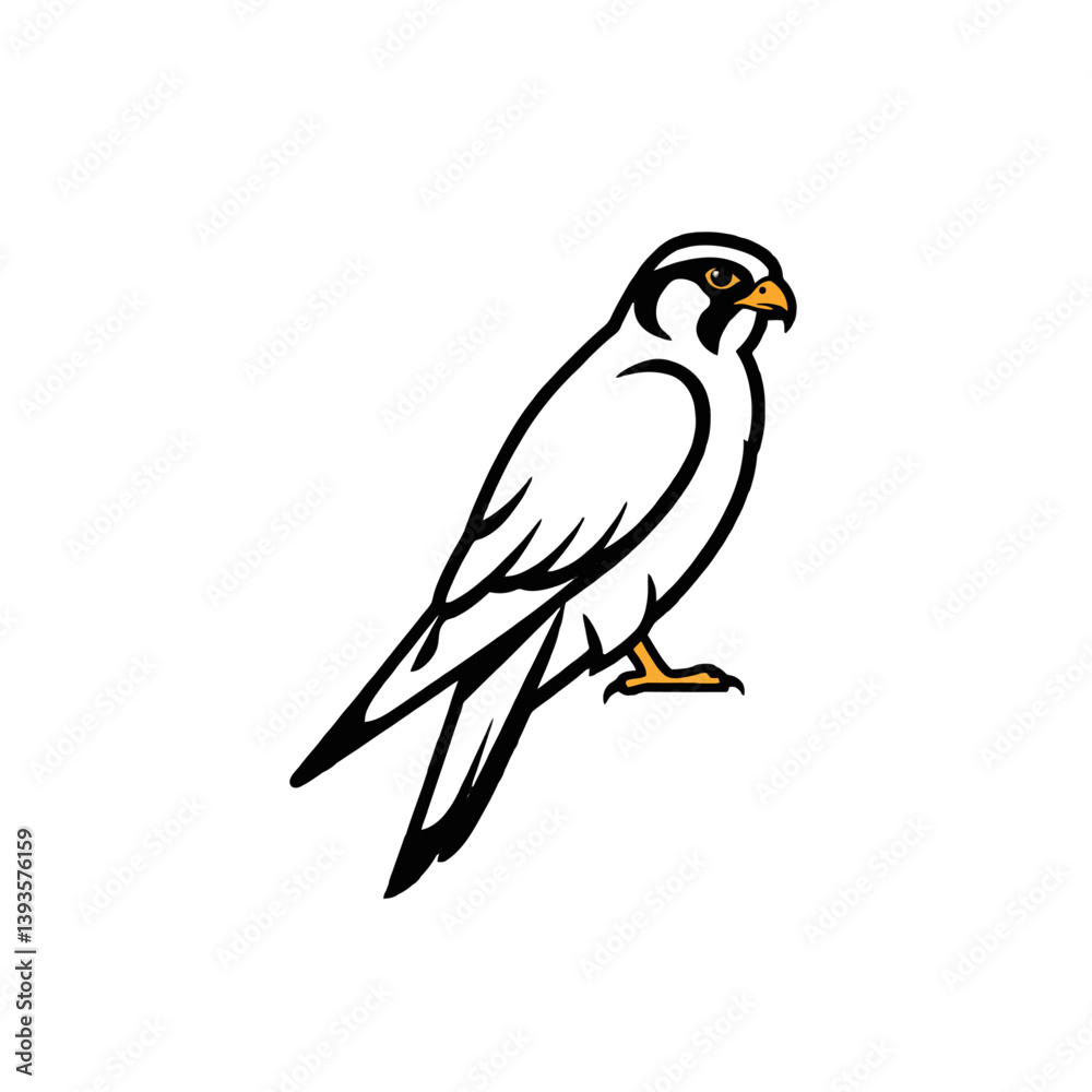 Fototapeta premium Falcon Silhouette A Sleek Graphic Design Depicting a Bird of Prey