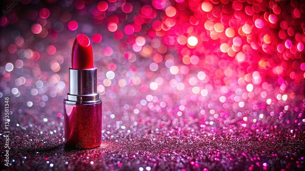 Closeup View of a Luxurious Pink and Red Glitter Lipstick A Minimalist Makeup Detail for Fashion and Beauty Closeup View of a Luxurious Pink and Red Glitter Lipstick A Minimalist Makeup Detail for Fashion and Beauty