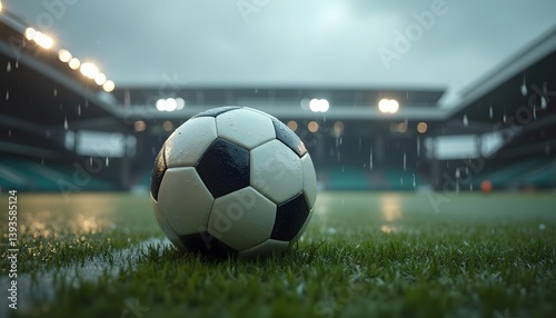 soccer ball on stadium
