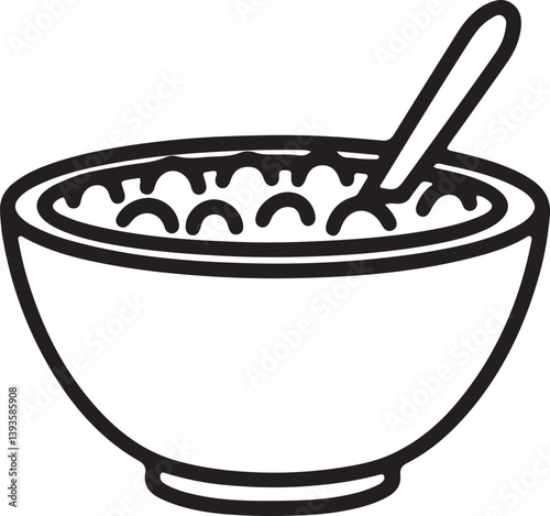 Illustration of a bowl filled with cereal