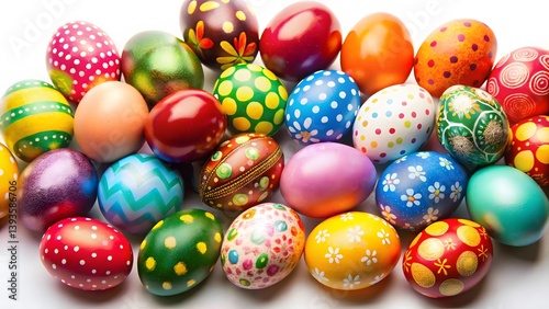Colorful Decorated Easter Eggs Collection
