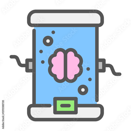 brain in incubation filled outline icon. brain incubator color line illustration.