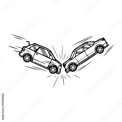 Car Crash Illustration - Vector Graphic
