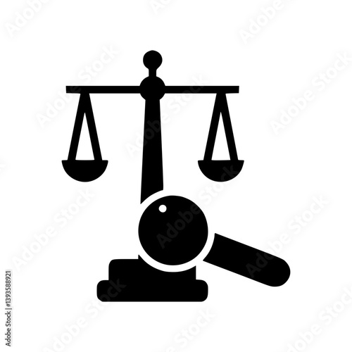 Justice Scales Icon - Legal Vector Graphic