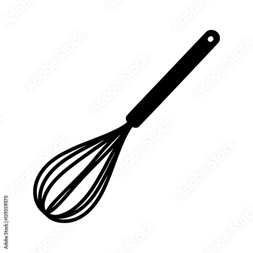 Whisk Icon - Black Silhouette