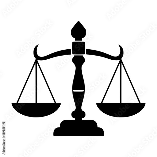 Scales of Justice Icon - Vector Illustration