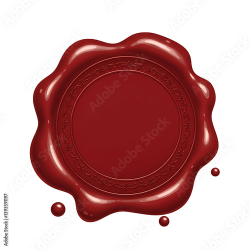 red wax seal, empty red wax seal