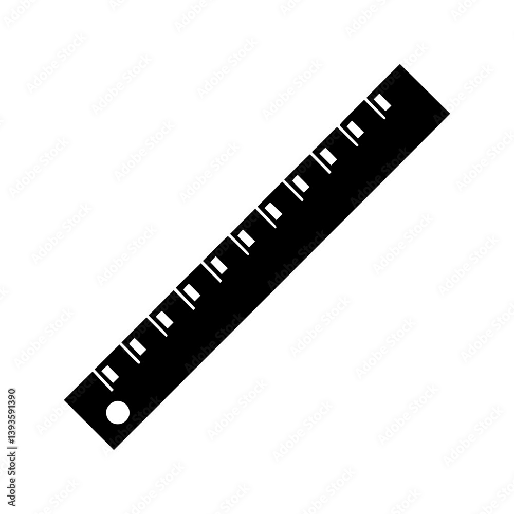 Black Ruler Icon - Measurement Tool Black Ruler Icon - Measurement Tool