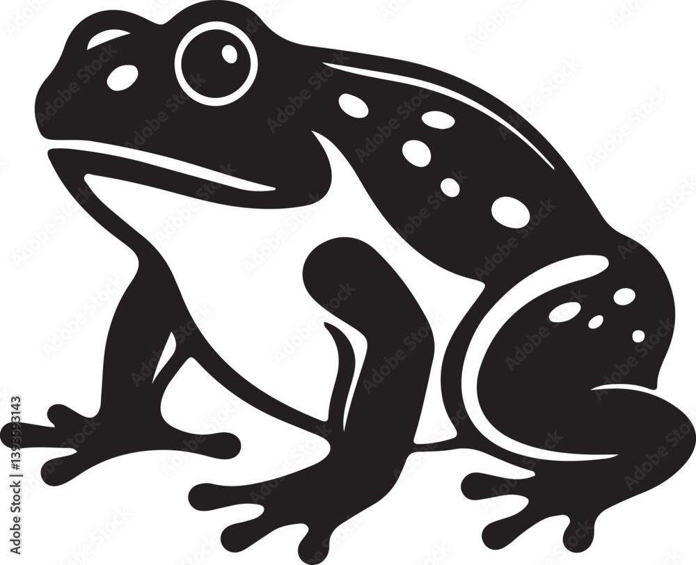 Illustration of a frog with a pattern on its body