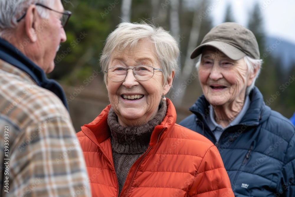 Portrait of a happy senior couple in the park. Focus on the woman. Portrait of a happy senior couple in the park. Focus on the woman.