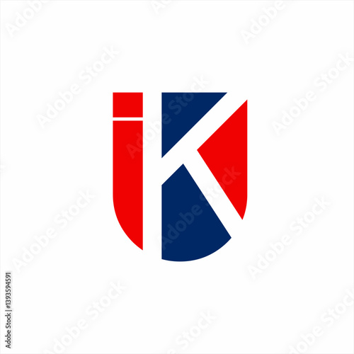 Free Download Letter I U K logo design with British flag color concept. - GFXLoad
