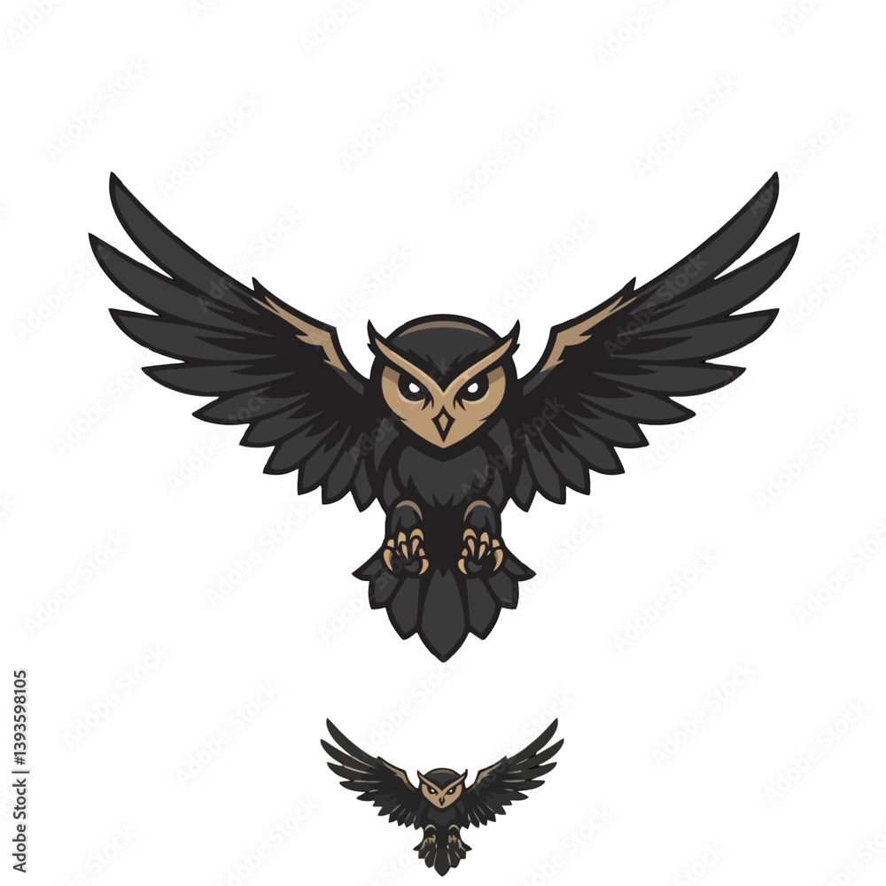 Obraz premium Elegant Owl in Flight with Spread Wings