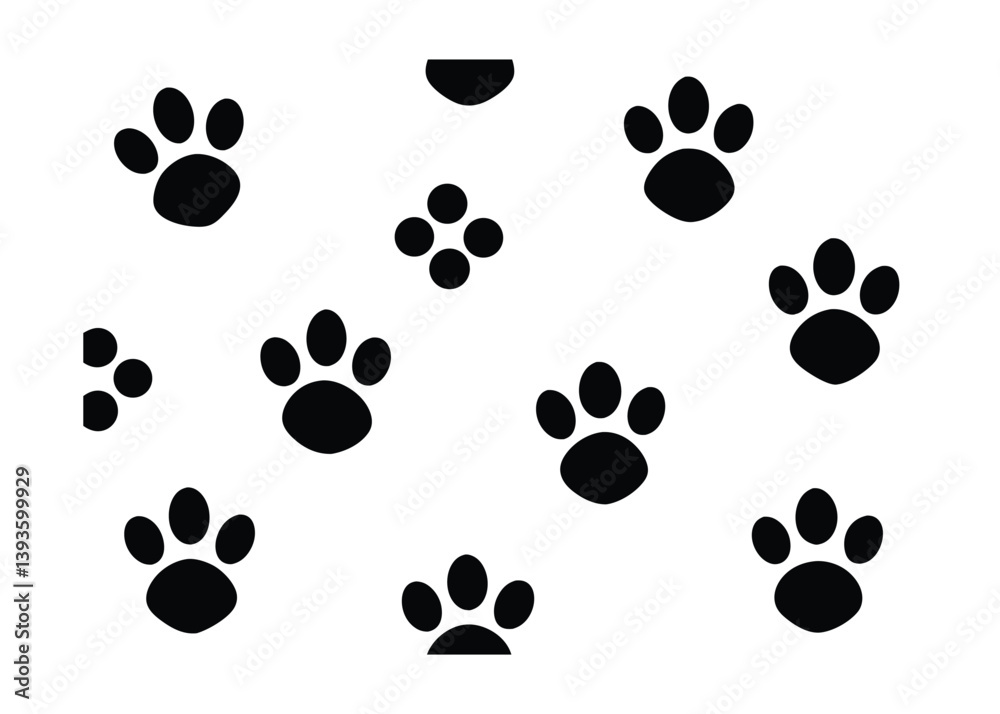 Fototapeta premium cute animal tracks seamless repeat