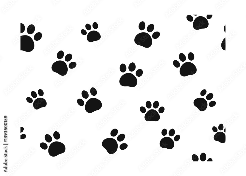 Fototapeta premium white seamless paw print background