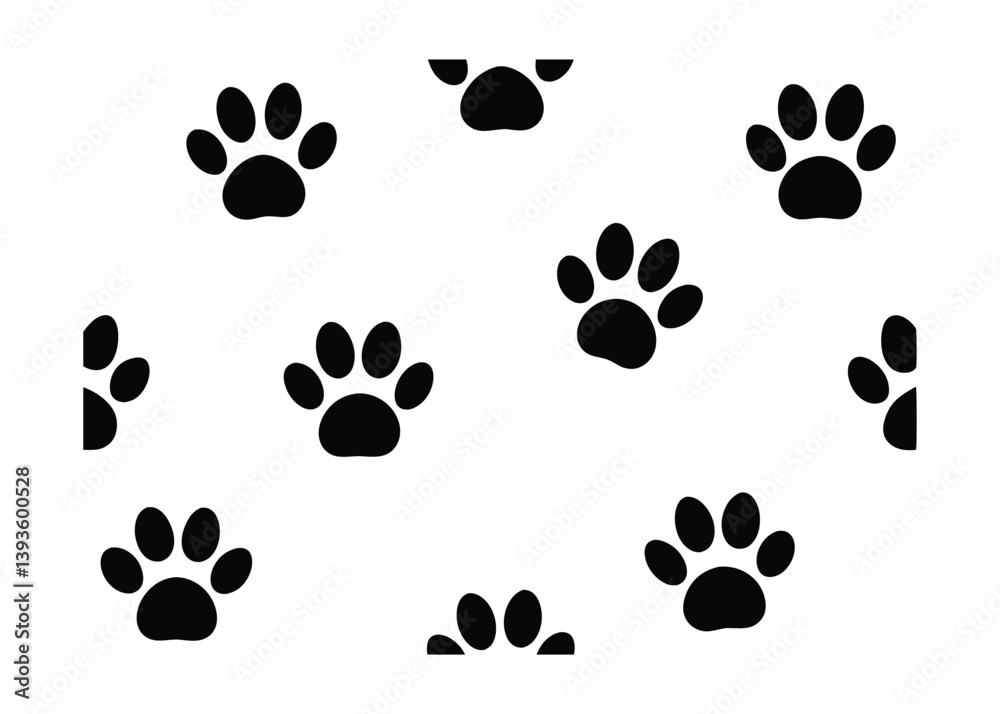 Fototapeta premium animal paw path repeat pattern