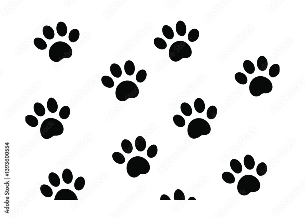 Fototapeta premium repeating pet footprint background