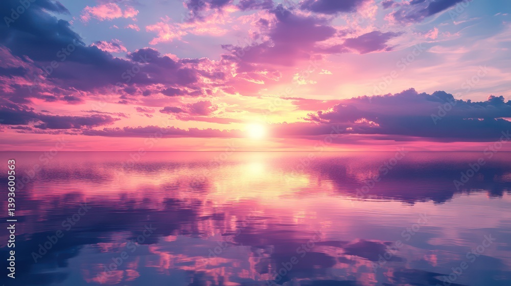 Fototapeta premium Pastel sunset over water image