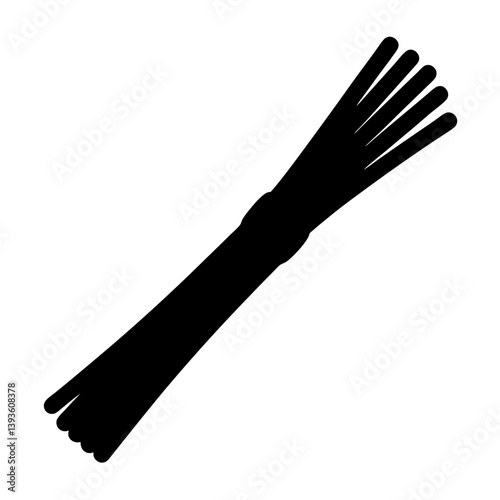 Black silhouette of a bunch of lemongrass stalks tied together