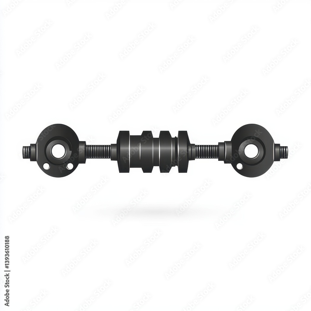 Fototapeta premium Minimalist Black Crankshaft Icon on White Background