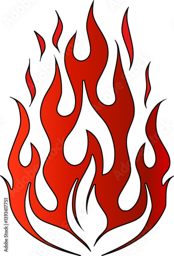 Tribal hotrod car flame graphics for hood, side and motorcycle. Can be used as decal, sticker or tattoo in vector format