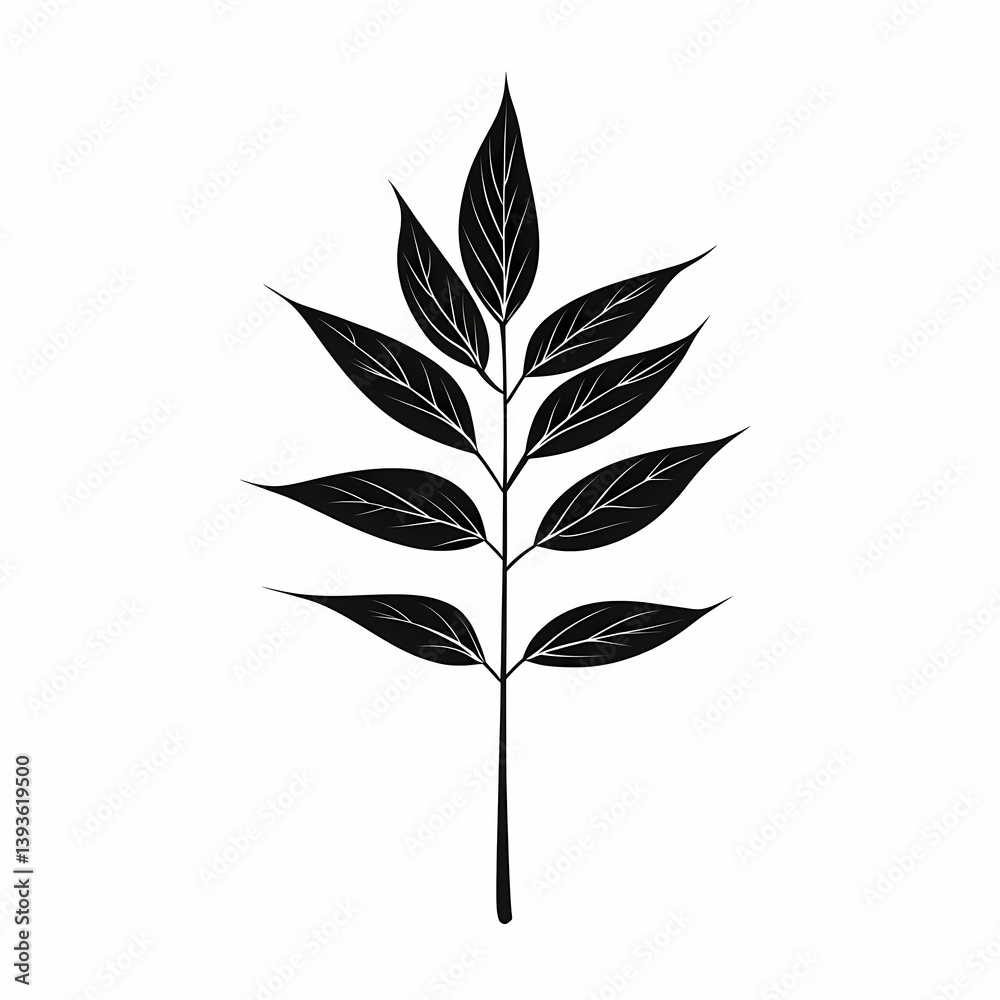 Decorative Botanical Silhouette Leaf Design in Black and White - Minimalist Vector Art for Eco-Friendly and Sustainable Home Decor Decorative Botanical Silhouette Leaf Design in Black and White - Minimalist Vector Art for Eco-Friendly and Sustainable Home Decor