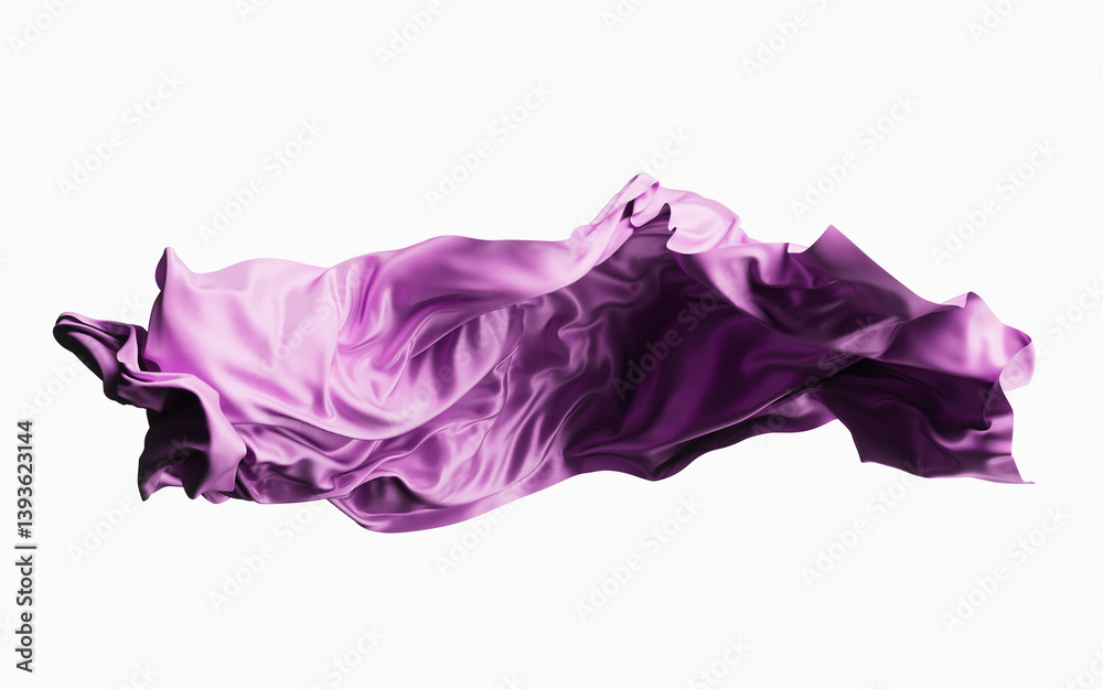 Fototapeta premium Flowing purple wave cloth background, 3d rendering.