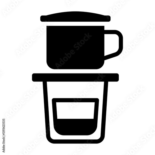 Vietnam coffee glyph icon. Vietnam coffee solid line illustration