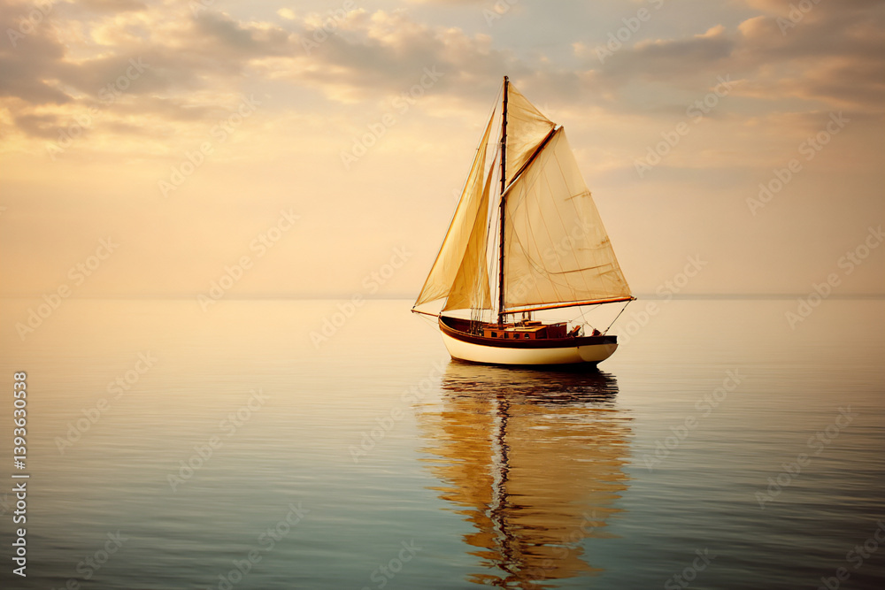 Fototapeta premium name: vintage sailboat journey,