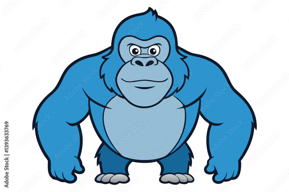 Fototapeta premium coloring pages for kids for brain development. Gorilla outline vector illustration and ready for print.