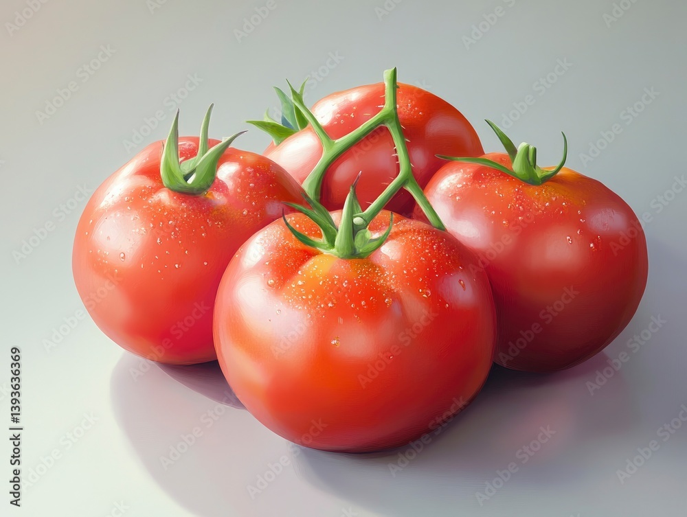 Fresh Vine Tomatoes with Water Droplets for Cooking and Food Fresh Vine Tomatoes with Water Droplets for Cooking and Food