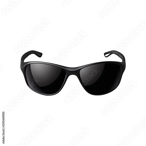 Black wraparound sports sunglasses with polarized lenses on a transparent background
