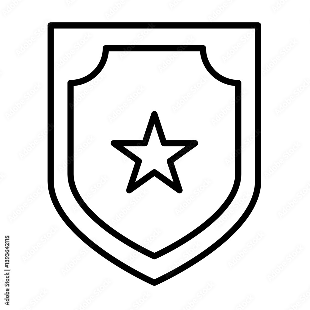 Sheild  Vector Line Icon Design