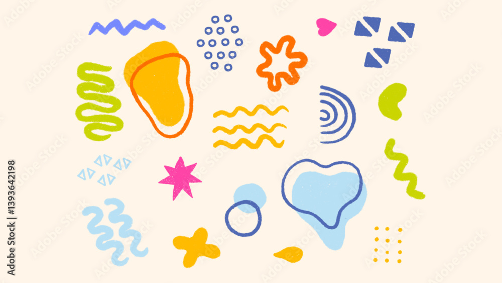 Cute school doodles set with crayon scribbles and chalk textures. Childlike sketch shapes, pastel strokes and rough hand-drawn elements. Cute school doodles set with crayon scribbles and chalk textures. Childlike sketch shapes, pastel strokes and rough hand-drawn elements.