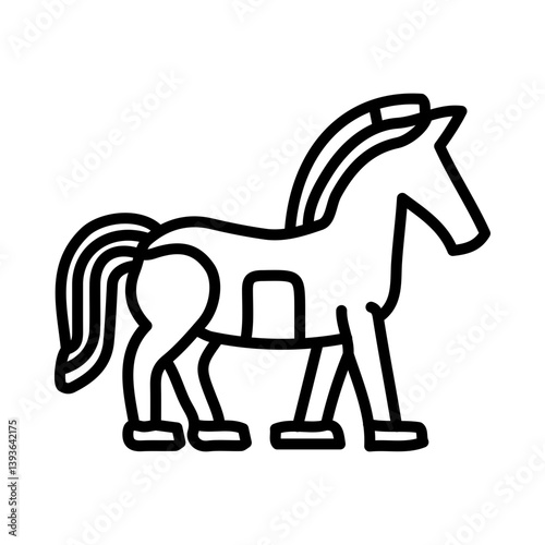 Trojan Horse  Vector Line Icon Design