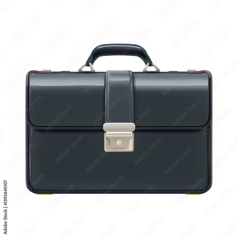 Classic black briefcase on transparent background Classic black briefcase on transparent background