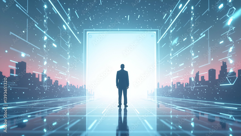 Obraz premium Flat The wallpaper design exhibits autonomous technology with vast empty space aesthetics integrating modern digital innovation streamlined engineering and refined minimalism to convey the sophisticat