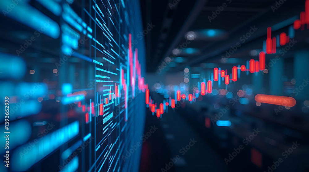 Explore modern digital artwork showcasing big data's role in transforming market trends and optimizing corporate strategies, with space for your text. Explore modern digital artwork showcasing big data's role in transforming market trends and optimizing corporate strategies, with space for your text.