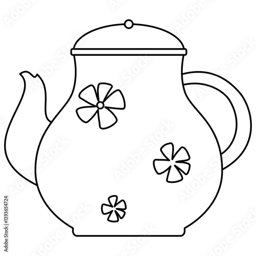Hand drawn tea pot illustration
