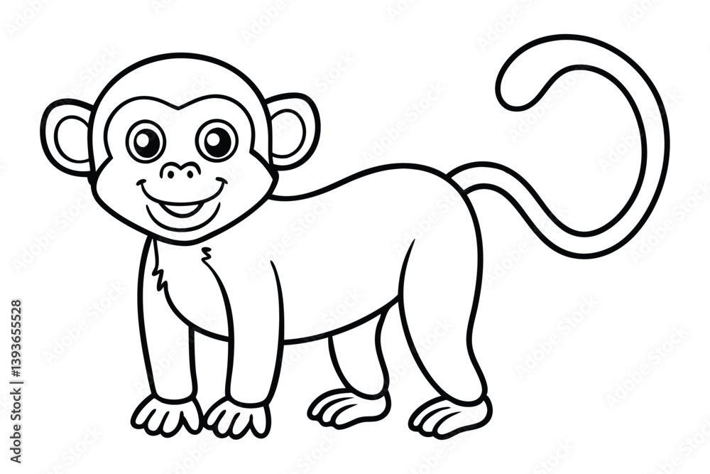 Obraz premium Monkey outline vector illustration and ready for print.